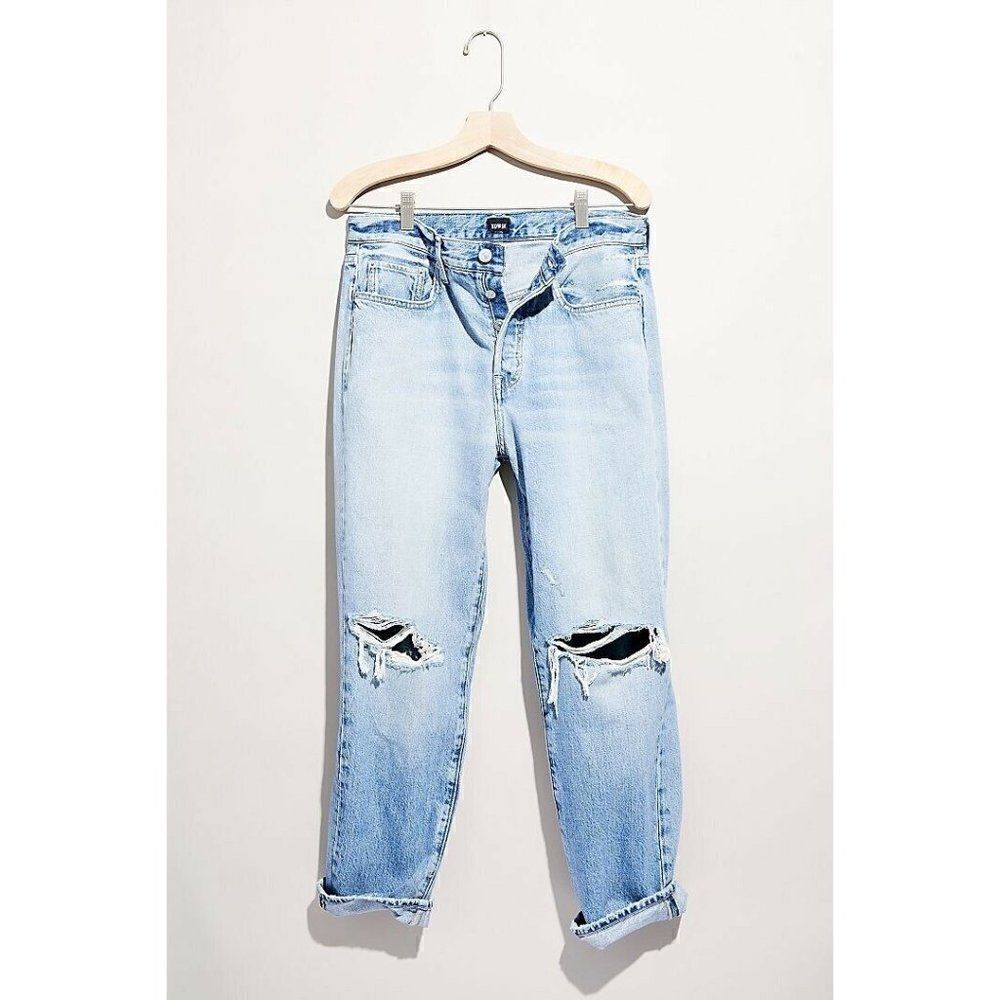 NWT FREE PEOPLE X EDWIN Sz 27 TASH STRAIGHT LEG RELAXED JEANS IN BLUE